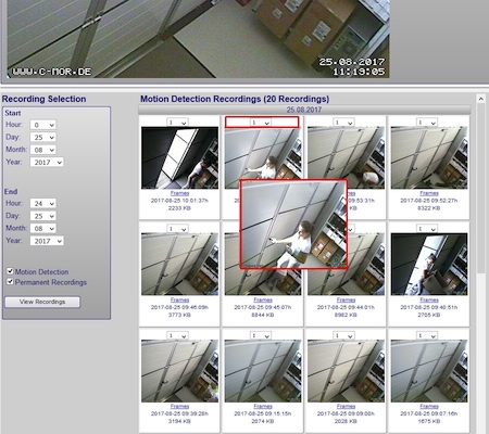 video surveillance snapshot motion preview 450